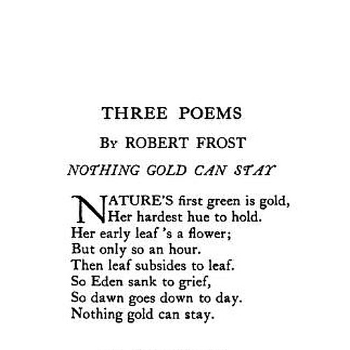 Nothing gold can stay